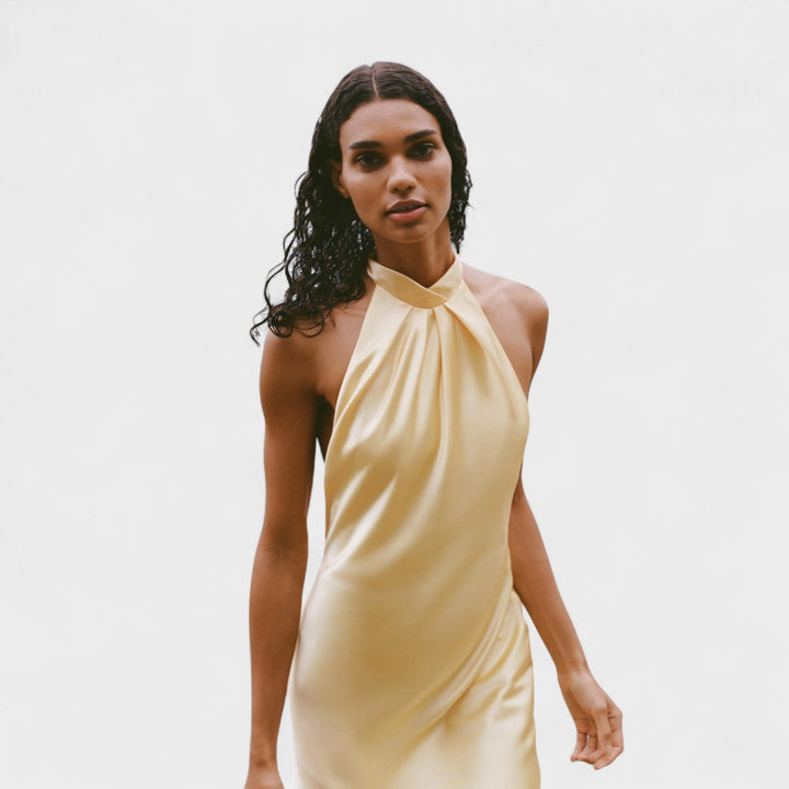 Gala – Saténové halter šaty