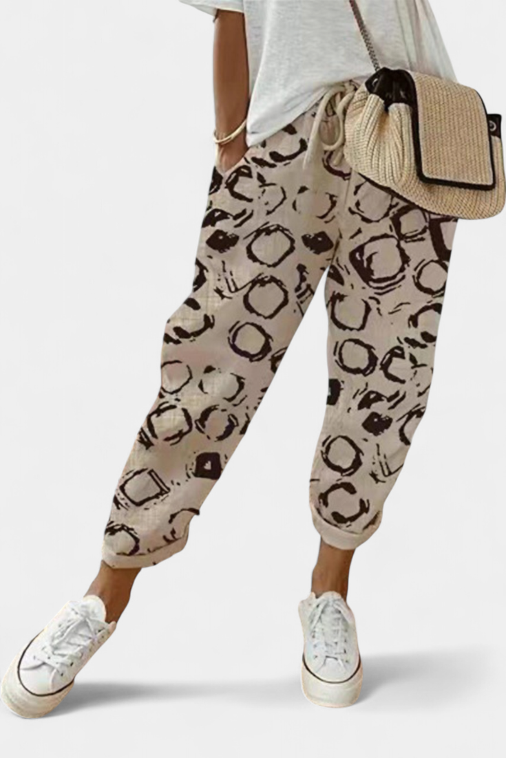 Mely | Volné lněné kalhoty s uvolněným střihem a moderním stylem