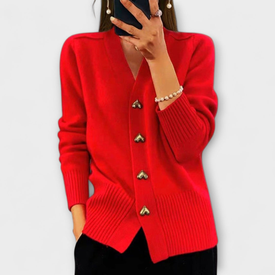 Marij – Dámský svetr s výstřihem do V v vintage stylu