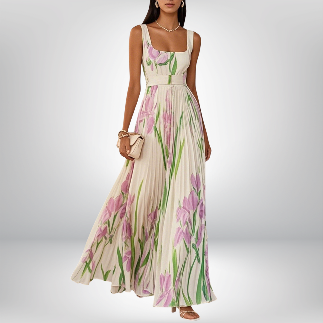 Penelope | Květinové Maxi Šifonové Šaty