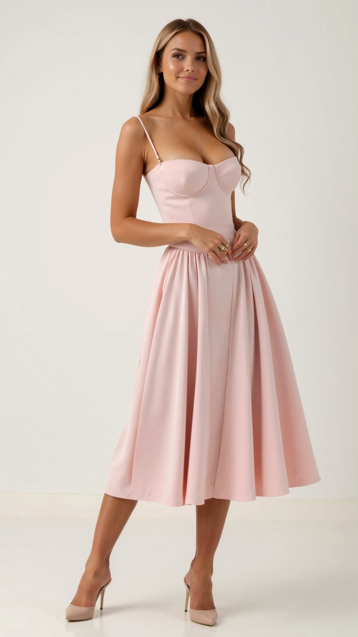 Odette Elegancia | Midi šaty se strukturovaným korzetem