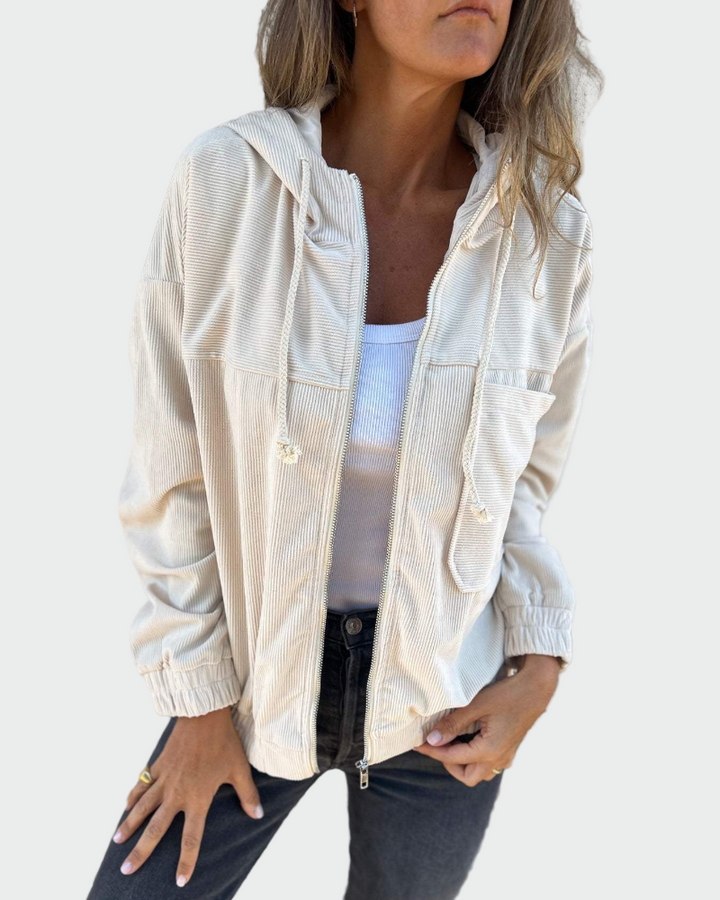 Sametová texturová bunda se pruhy