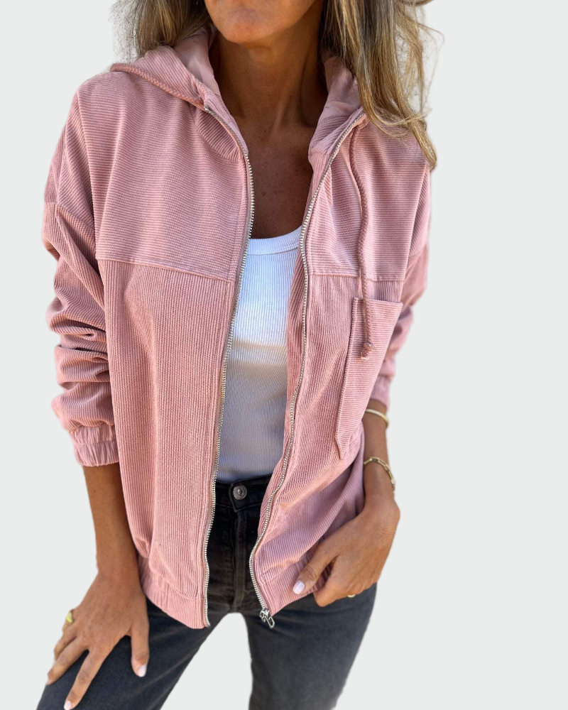 Sametová texturová bunda se pruhy