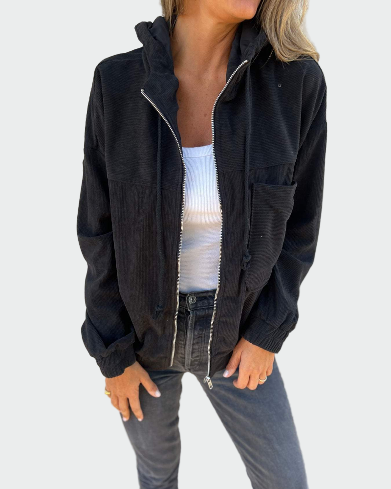 Sametová texturová bunda se pruhy