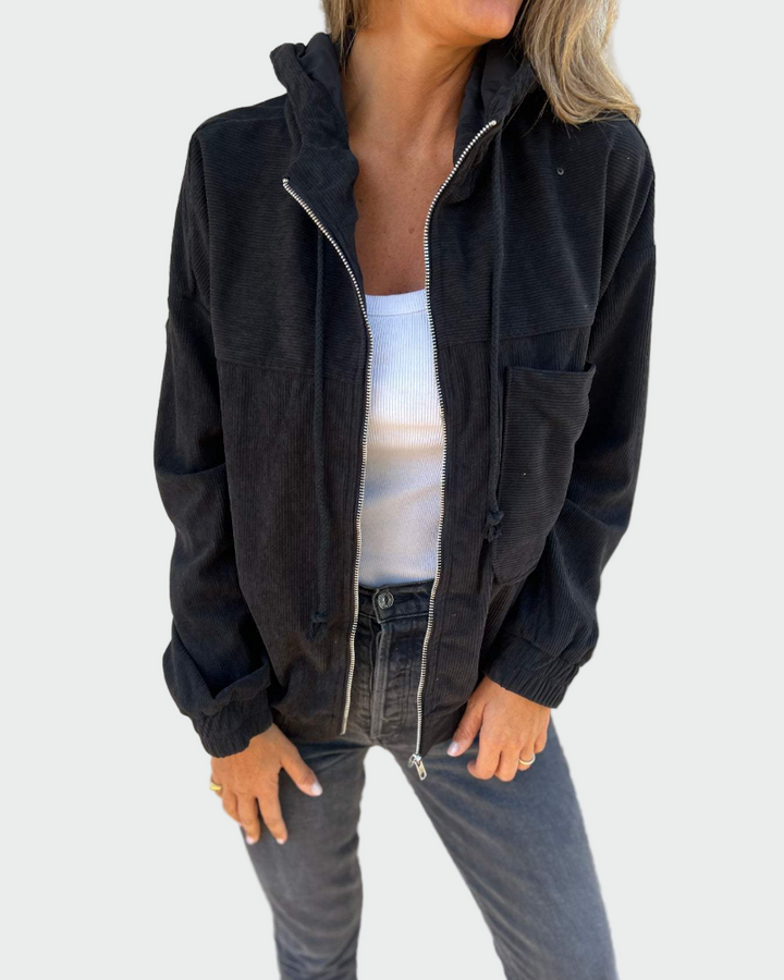 Sametová texturová bunda se pruhy