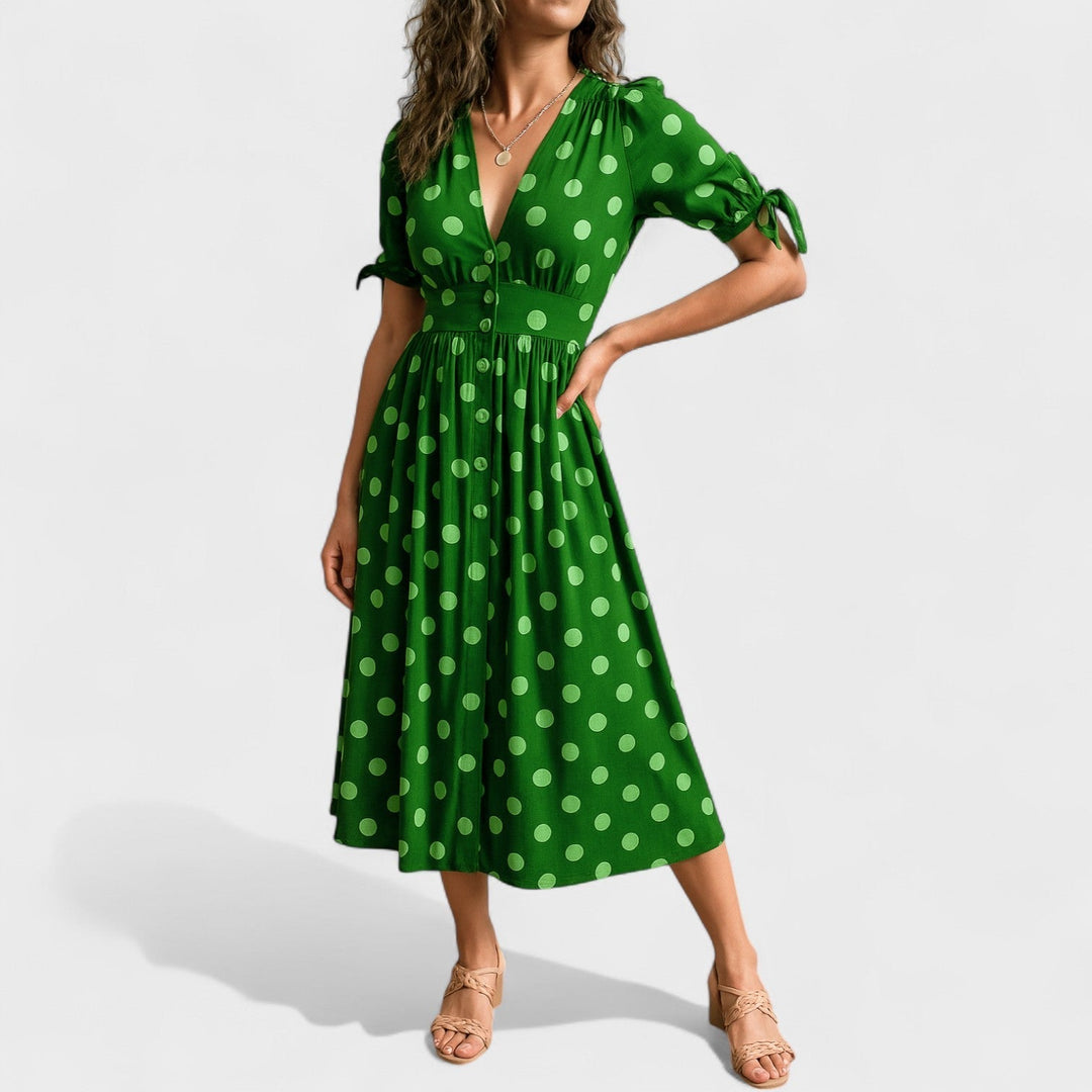 Eva - Midi šaty s puntíky