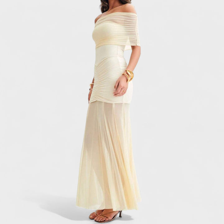 Vittoria | Šaty z pletené látky s odhalenými rameny