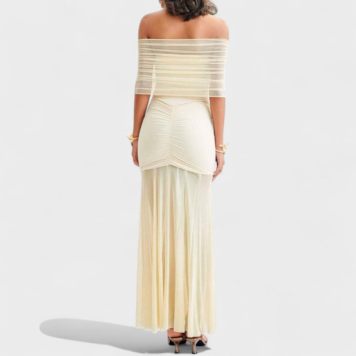 Vittoria | Šaty z pletené látky s odhalenými rameny