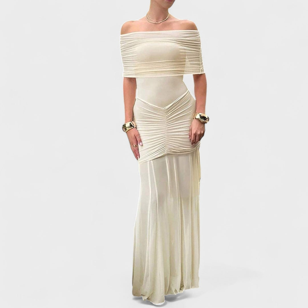 Vittoria | Šaty z pletené látky s odhalenými rameny