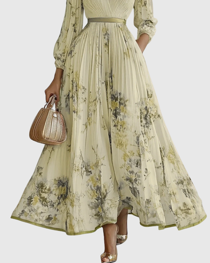 Rowella | Elegantní plisovaná maxi šaty