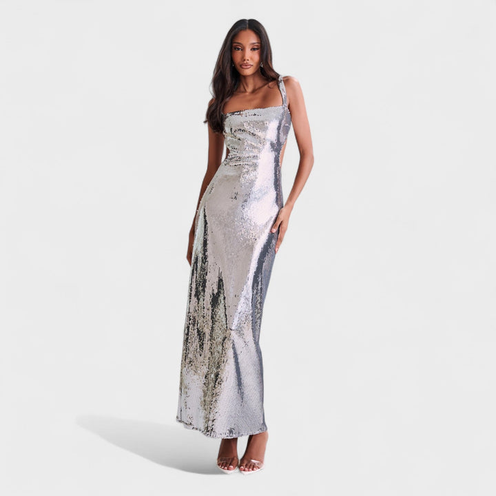 Petra | Jasné Stříbrné Večerní Šaty
