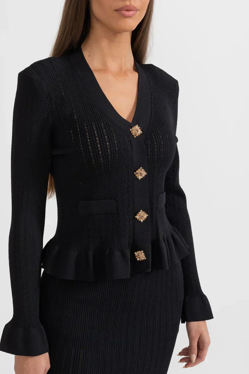 Prudence | Sada pletených midi šatů s knoflíky