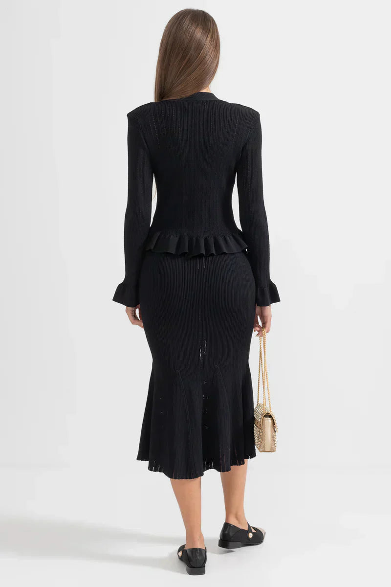 Prudence | Sada pletených midi šatů s knoflíky