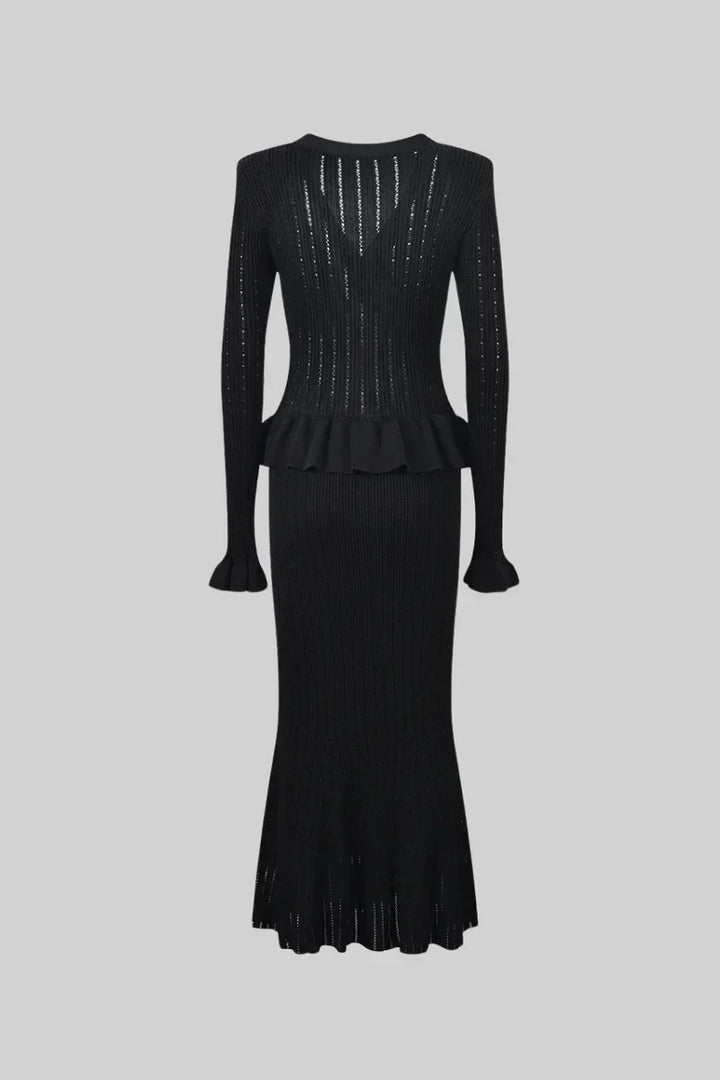 Prudence | Sada pletených midi šatů s knoflíky