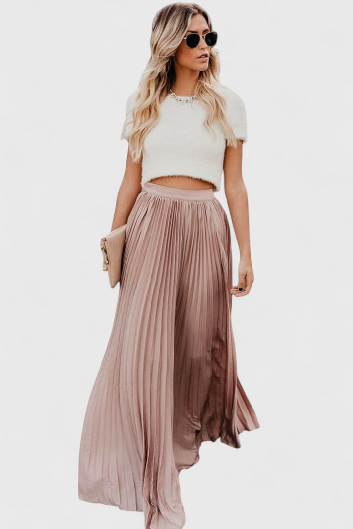 Mila | Dlouhá plisovaná sukně s vysokým pasem