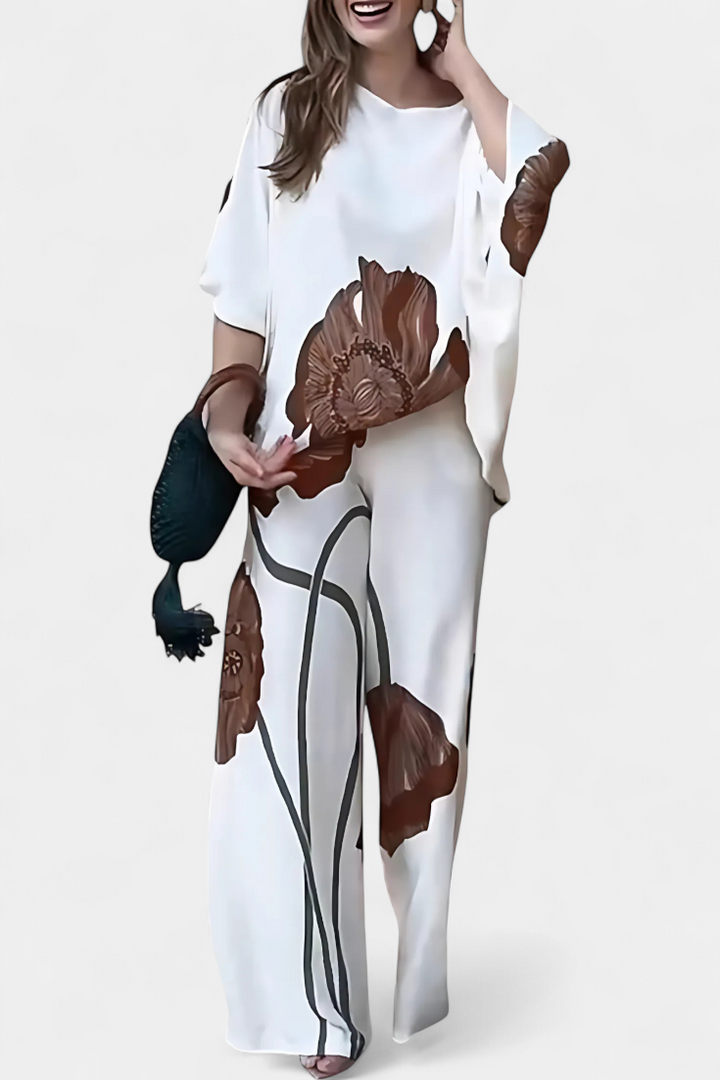 Sybella | Sada květinového kompletu s odhalenými rameny a rovnými kalhotami