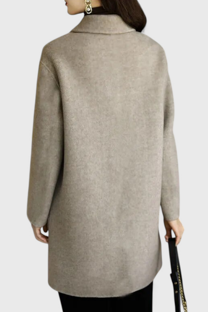 Inés - Klasický Vlněný Kabát s Dvojitým Zapínáním