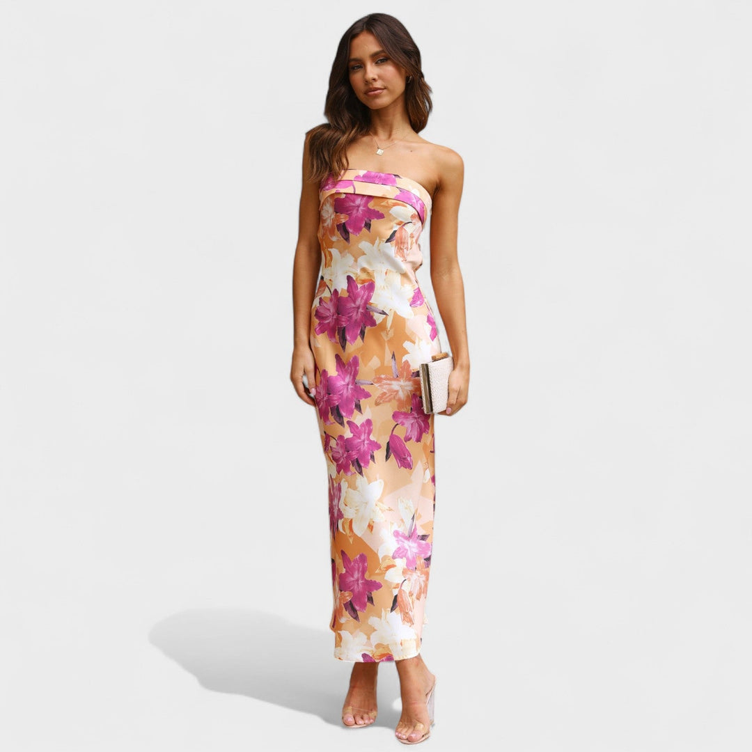 Carmen | Saténové šaty bez rukávů