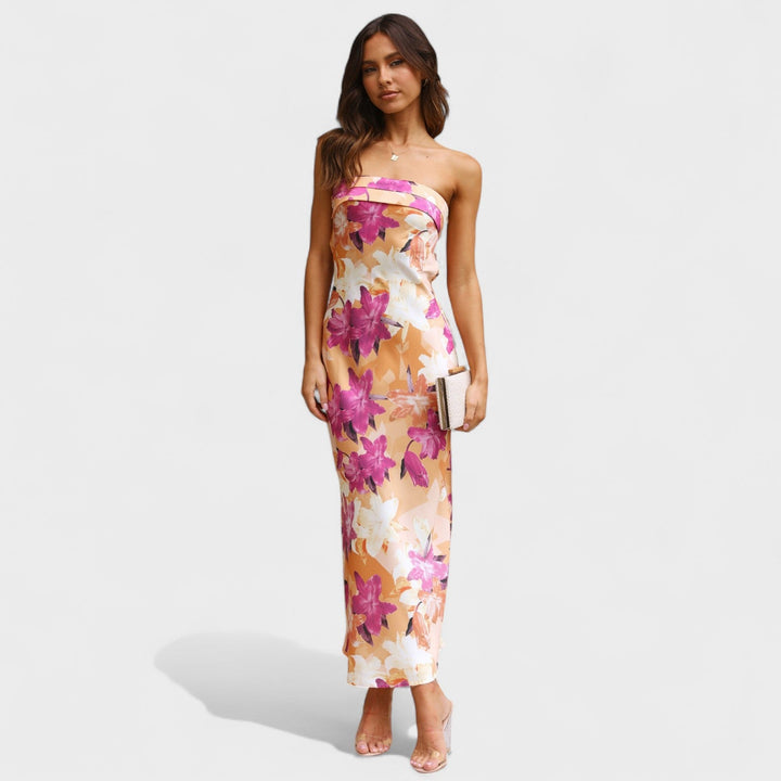 Carmen | Saténové šaty bez rukávů