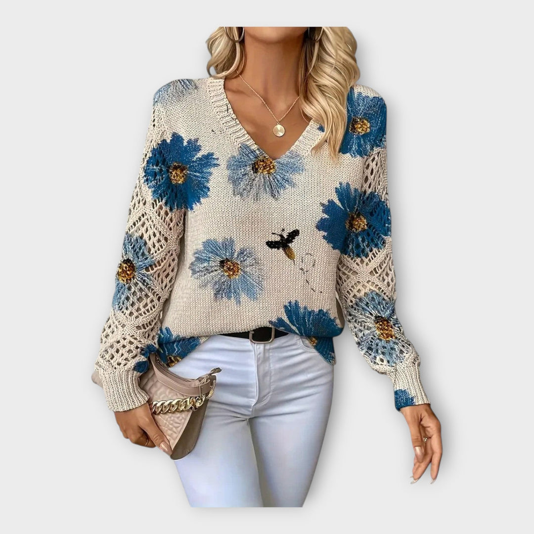 Džempr s krajkovými detaily