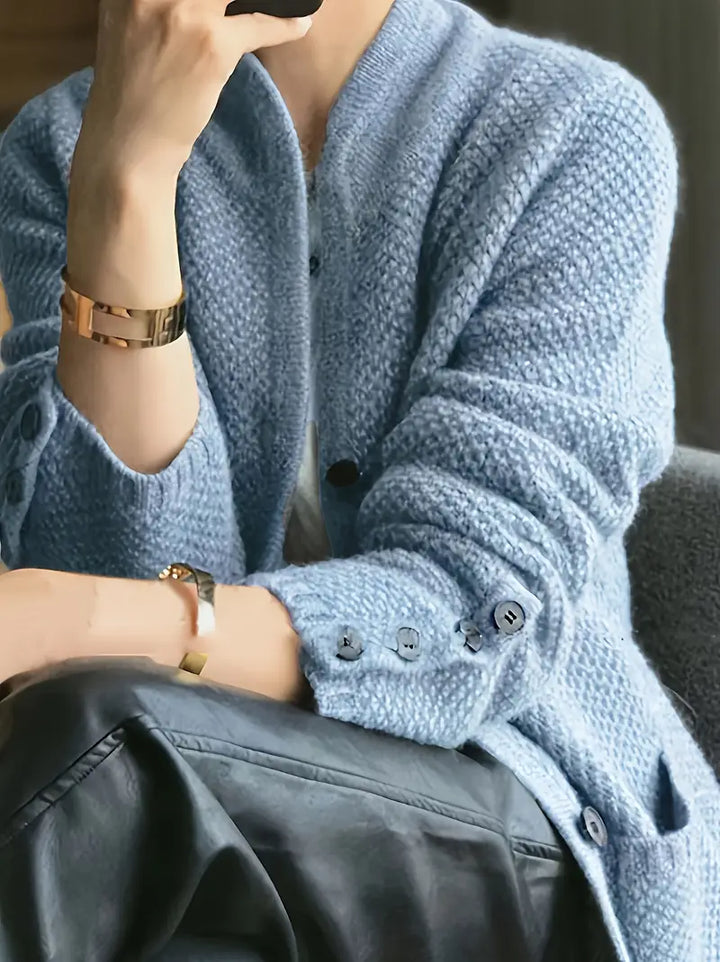 Claire | Pletená bunda z vlněné směsi s knoflíky