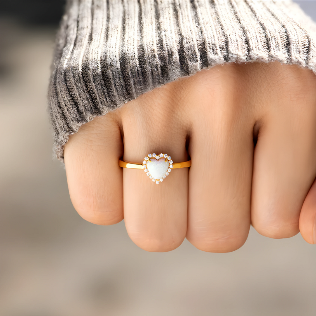 Prsten Srdce Opál