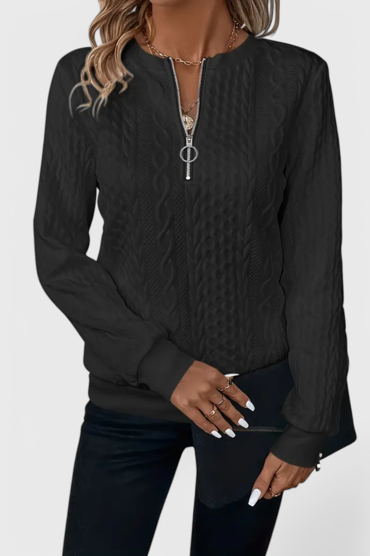 Zoey | Měkký pletený svetr se zipem