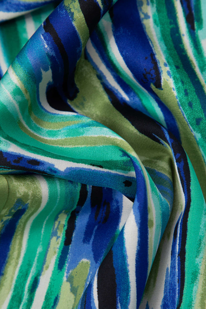 Inna | Kalhoty s vysokým pasem a mramorovým vzorem