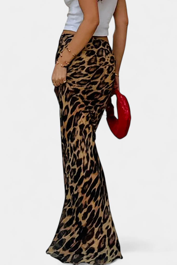 Elena | Maxi Slim sukně s leopardím vzorem