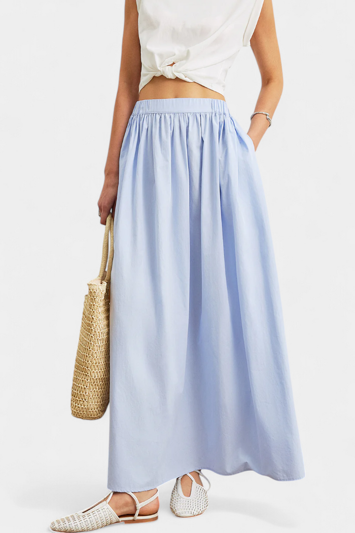 Yora | A-liniové bavlněné sukně s elastickým pasem a kapsami