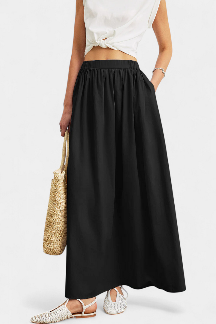 Yora | A-liniové bavlněné sukně s elastickým pasem a kapsami