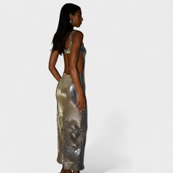 Petra | Jasné Stříbrné Večerní Šaty