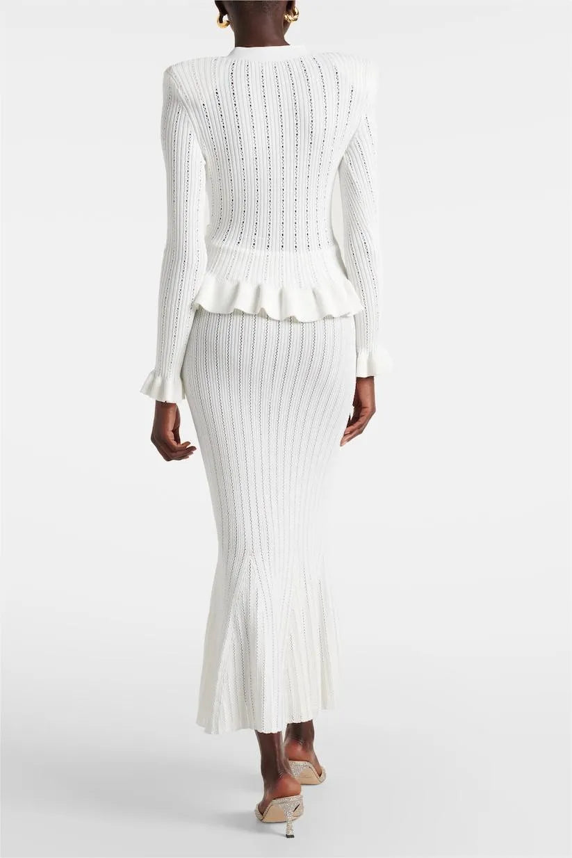 Prudence | Sada pletených midi šatů s knoflíky