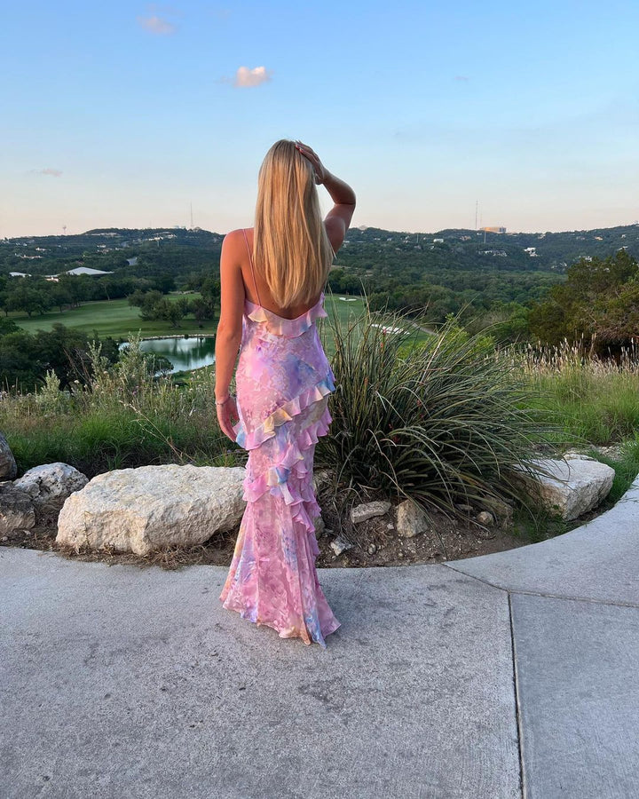 Julieta | Dlouhé Šaty s Volány – Šarmantní a Romantické