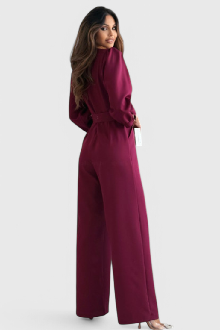 Ariane | Elegantní dámský overal s V výstřihem a páskem