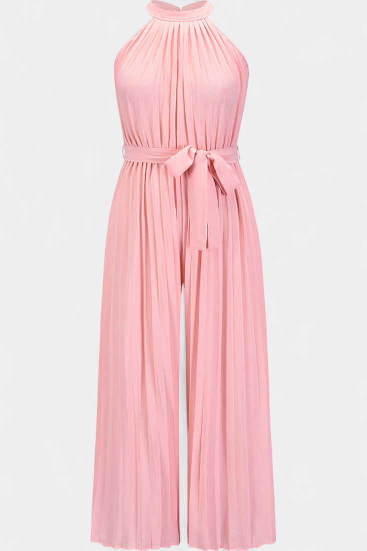 Patrizia | Plisovaný Palazzo overal s halter krkem