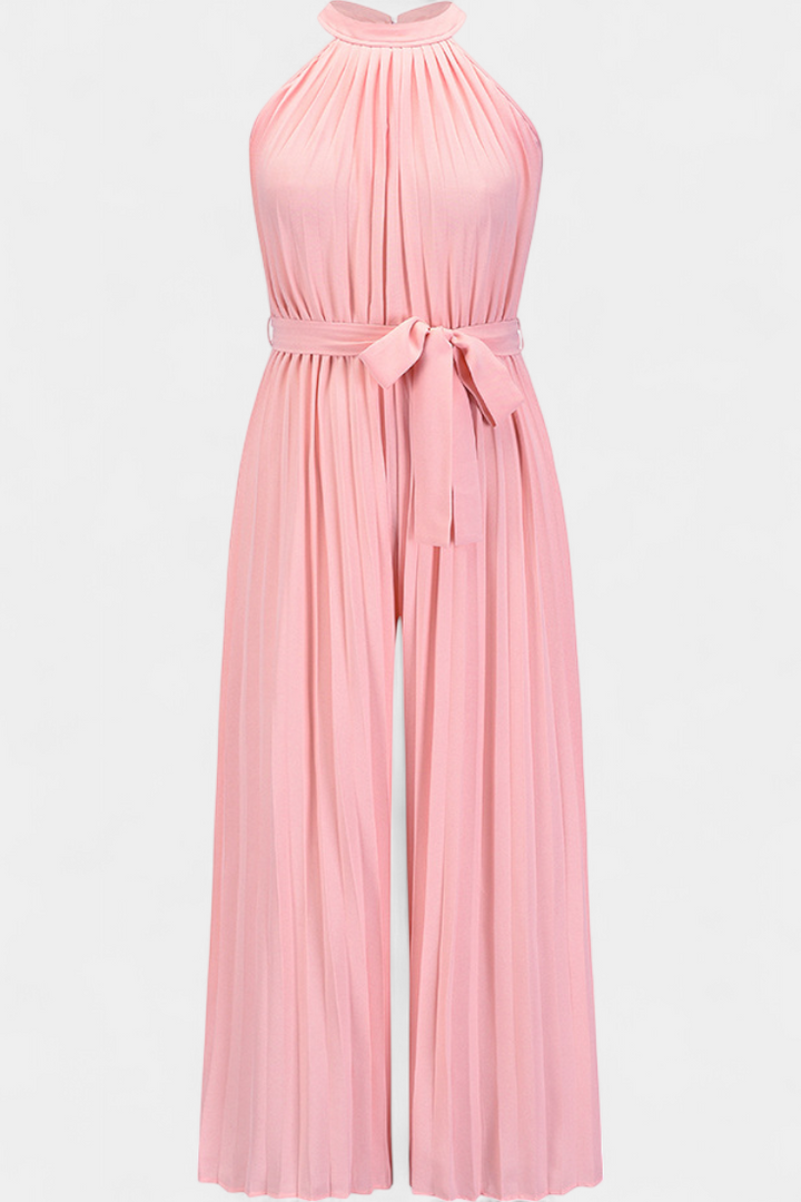 Patrizia | Plisovaný Palazzo overal s halter krkem