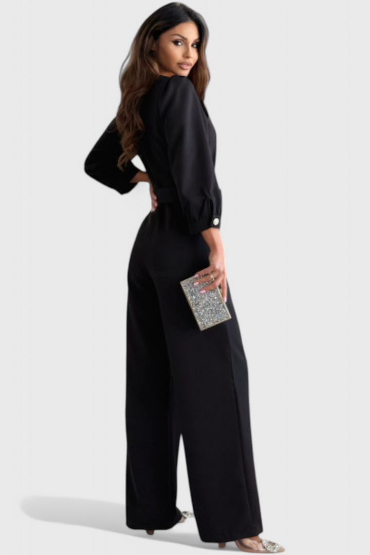 Ariane | Elegantní dámský overal s V výstřihem a páskem