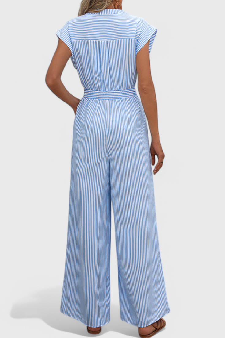 Inés | Kombinéza s širokými nohavicemi a pruhy