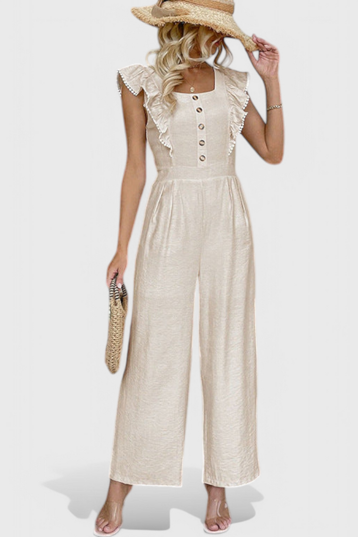 Amahle | Lněný overal s volány