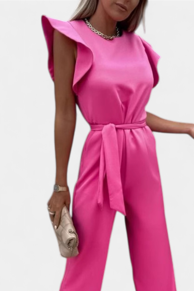 Shalonda | Elegantní kombinéza bez rukávů s páskem