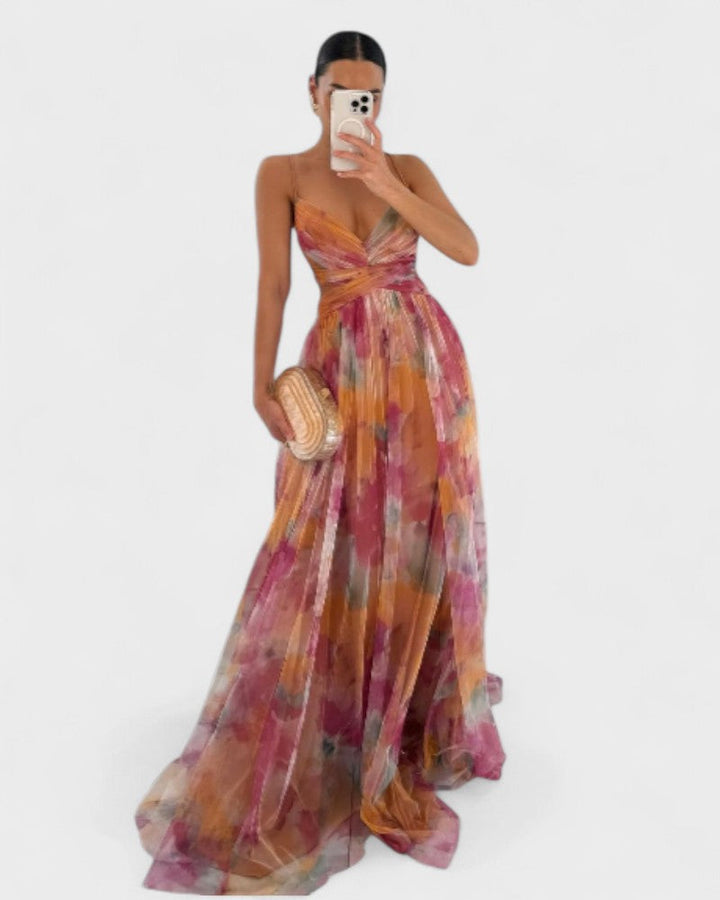 Madeline | Dlouhé šaty s květinovým vzorem pro bez námahy elegantní vzhled