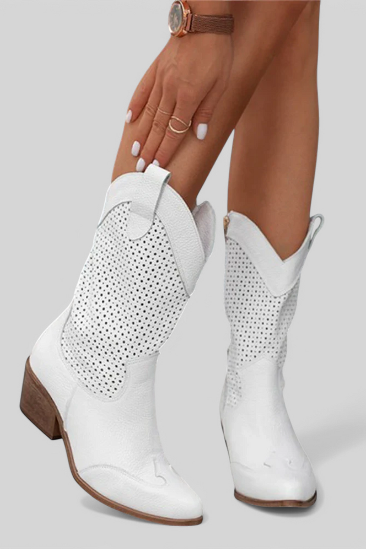 Leticia - Moderní Cowboy Boty se Bočním Zipem