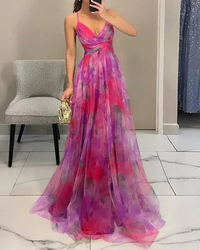 Madeline | Dlouhé šaty s květinovým vzorem pro bez námahy elegantní vzhled