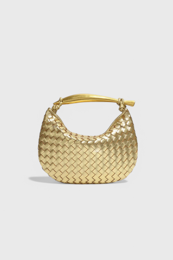 Gerda Bolso Woven s Zlatými Rukojeťmi