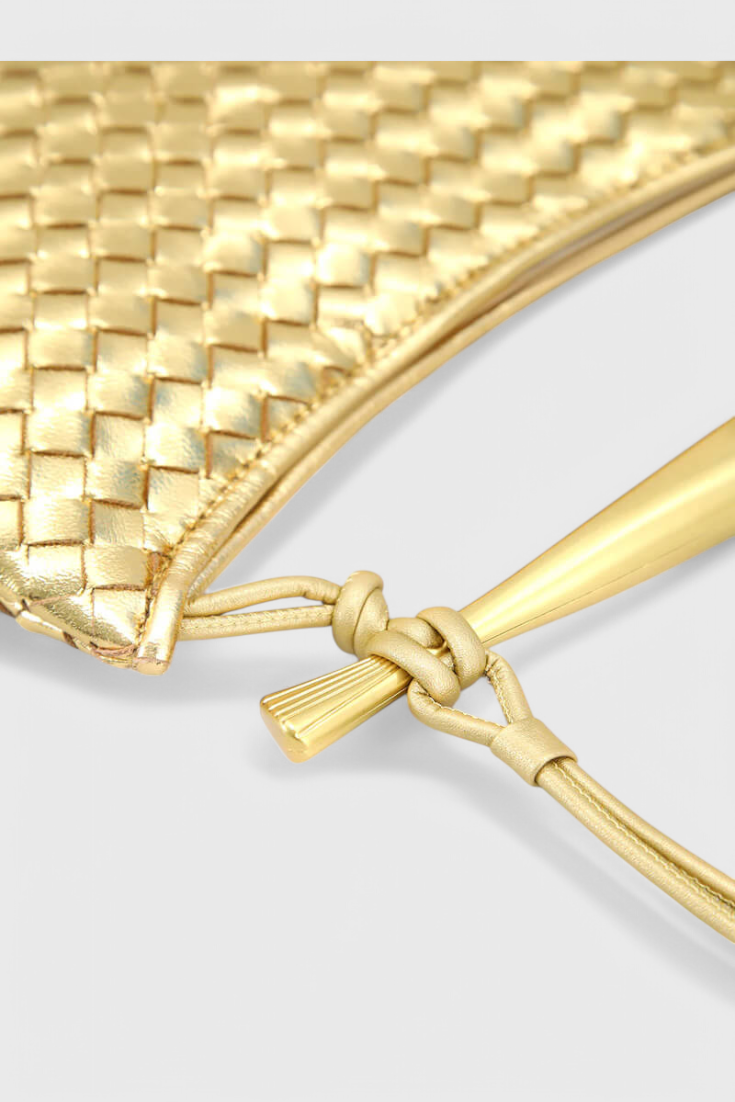 Gerda Bolso Woven s Zlatými Rukojeťmi