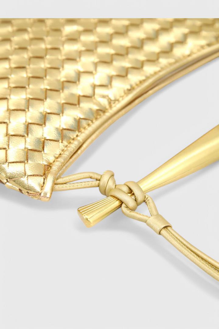 Gerda Bolso Woven s Zlatými Rukojeťmi