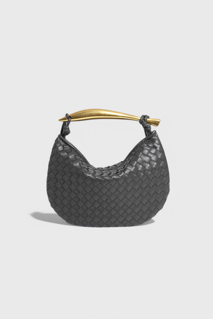 Gerda Bolso Woven s Zlatými Rukojeťmi