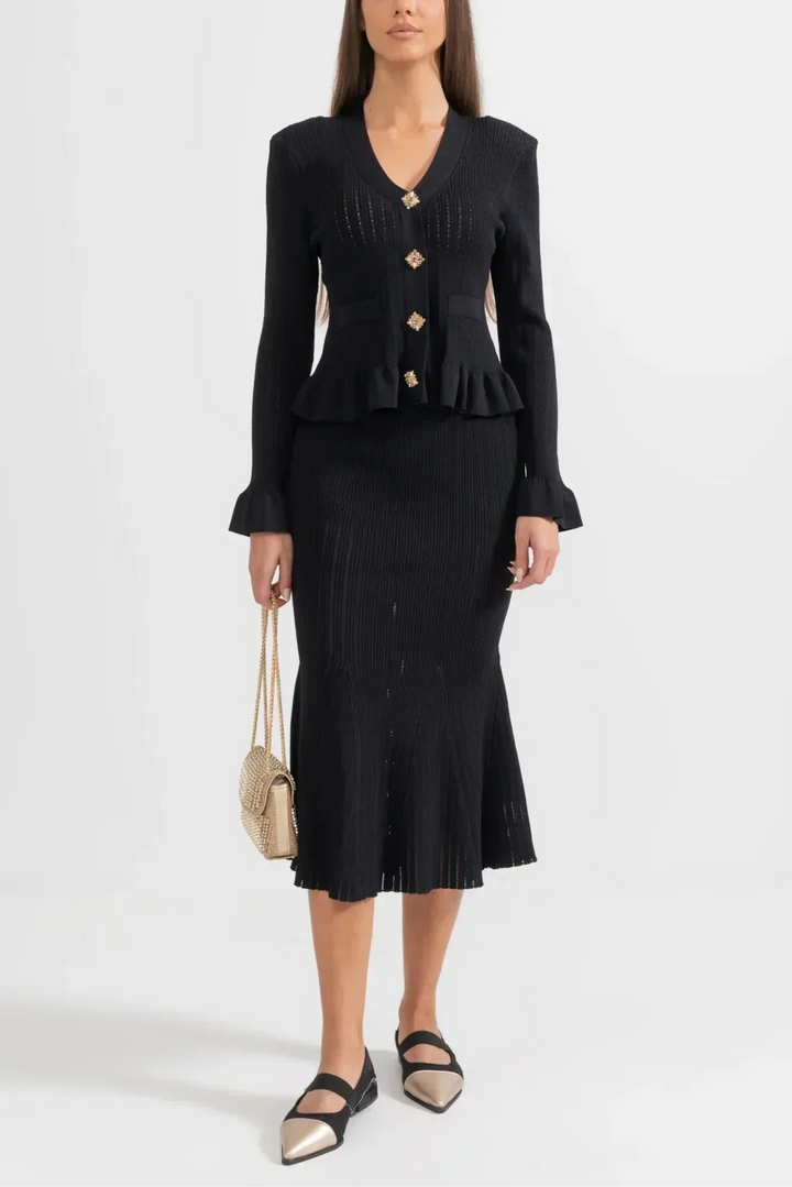 Prudence | Sada pletených midi šatů s knoflíky