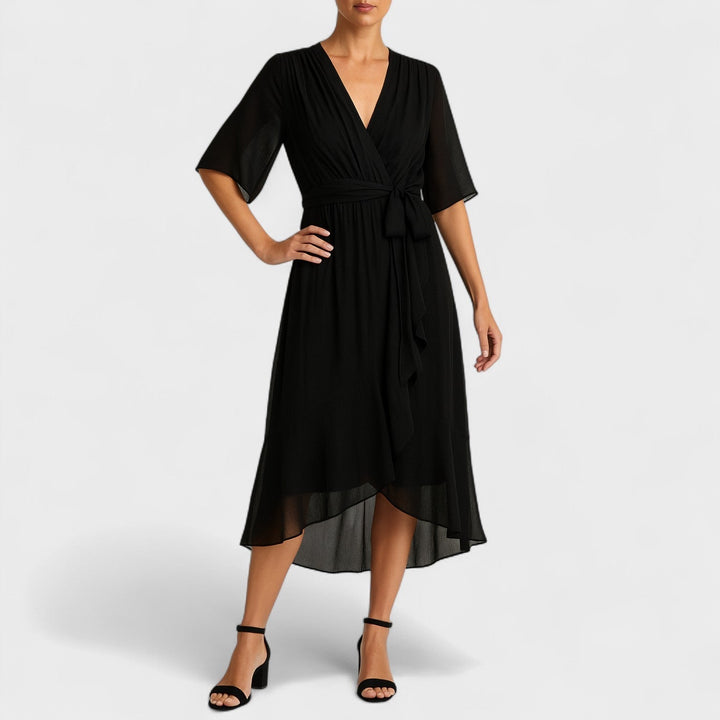 Yalina - Elegantní šaty s páskem kolem pasu a nastavitelným páskem